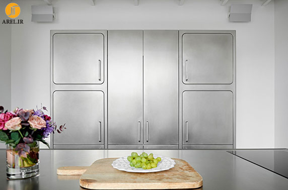 طراحی و دکوراسیون داخلی آشپزخانه از جنس استیل