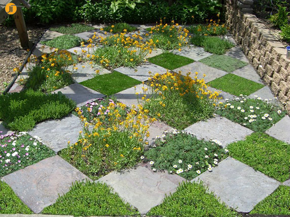 چند الگوی رایج  چیدمان سنگفرش مناسب برای  طراحی باغ و حیاط