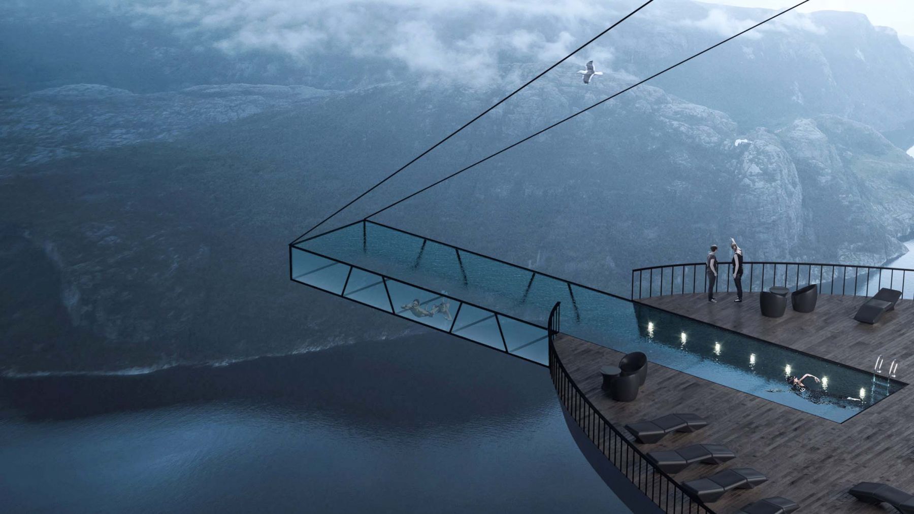 طراحی هتل و استخر در نروژ